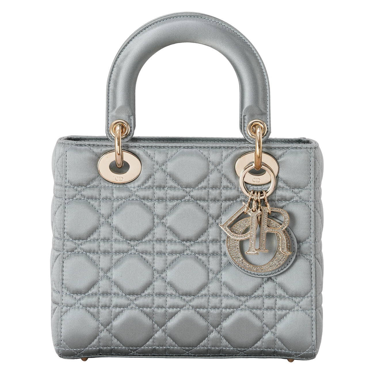 CHRISTIAN DIOR(USED)디올 새틴 레이디디올 스몰 백